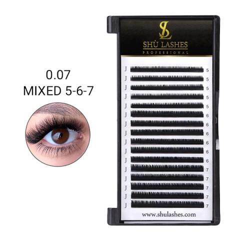 Premium Bottom Lash Extensions 0.07 Mixed 5-7mm (16 Lines)