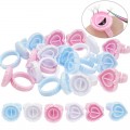 Round And Heart Shape Glue Ring Holder 100 PCS