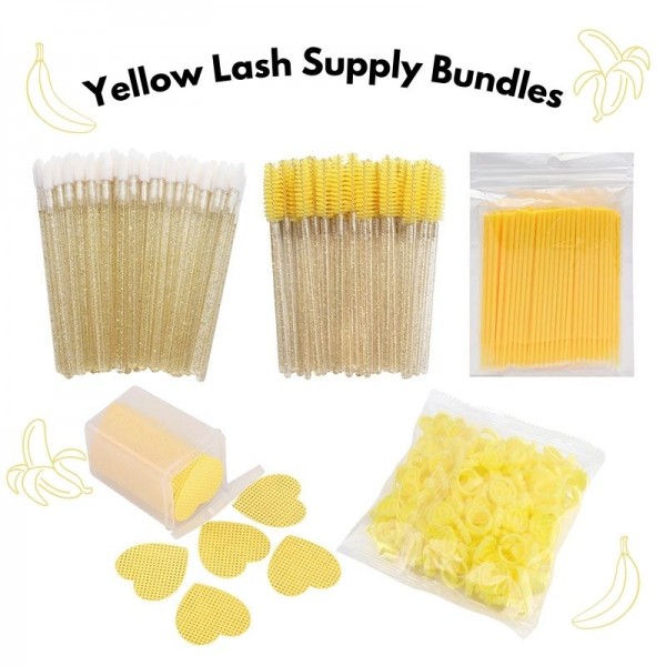 Yellow Lash Supply Bundle (3packs Each)