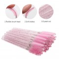 Pink Glitter Eyelash Extension Brushes 50 pcs