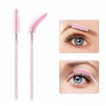 Pink Glitter Eyelash Extension Brushes 50 pcs