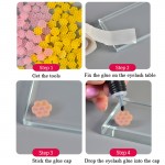 Wholesale Flower Shape Gule Cap With Removable Bonding Glue Dot Tape 100 PCS