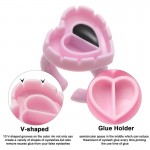Pink Hart Shape Glue Ring Holder 100 PCS