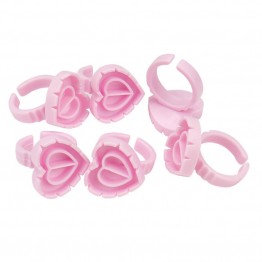 Pink Hart Shape Glue Ring Holder 100 PCS