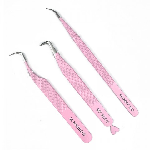 Pink Milk Lash Tweezer Collection - Regular Tip