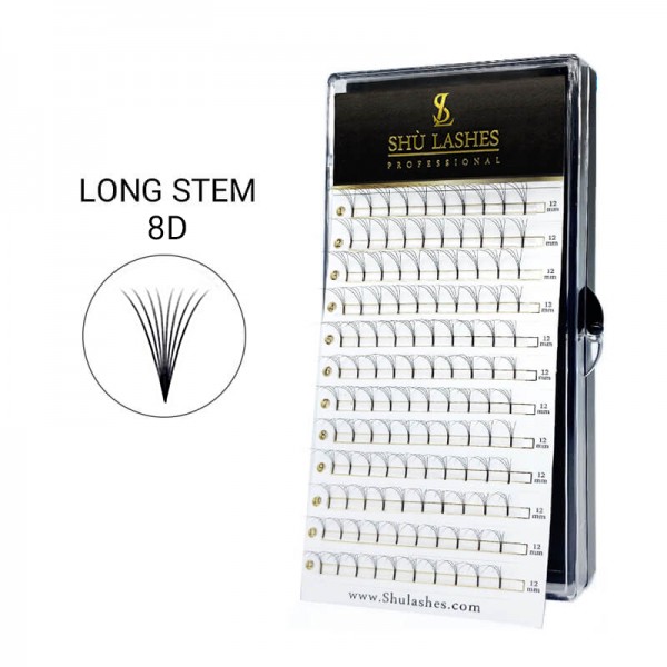Premade Volume Fans 8D Long Stem (12 Lines)