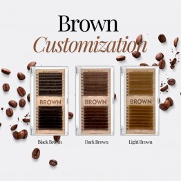 Customization - Brown Lashes (16 Lines) -Single Length