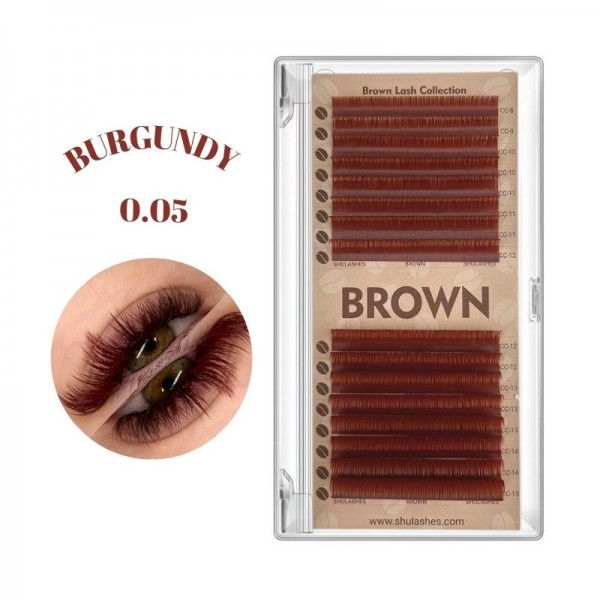 Burgundy Red Volume Lashes Extensions (16 Lines)