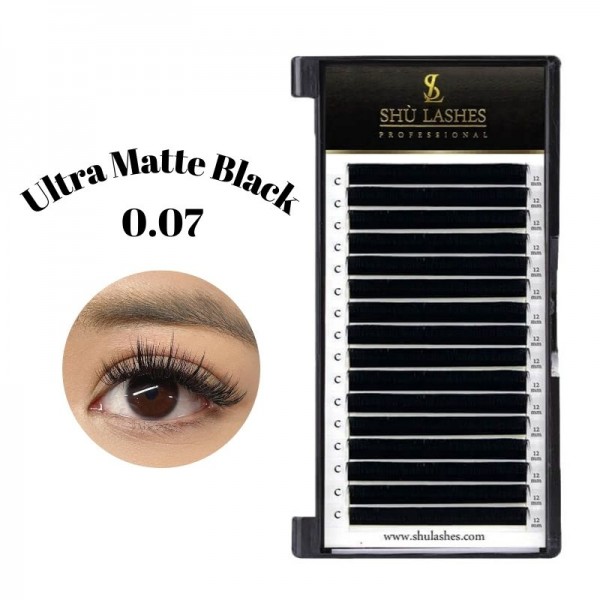 Ultra Matte Black Volume Lashes 0.07mm (17-25mm)